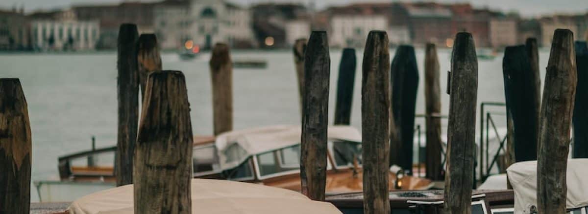 a couple of boats that are sitting in the water