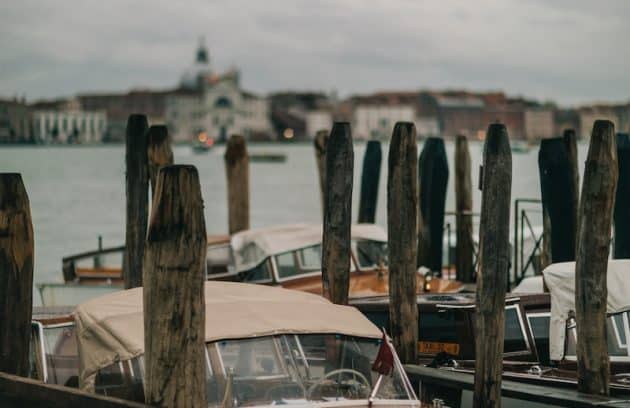 a couple of boats that are sitting in the water