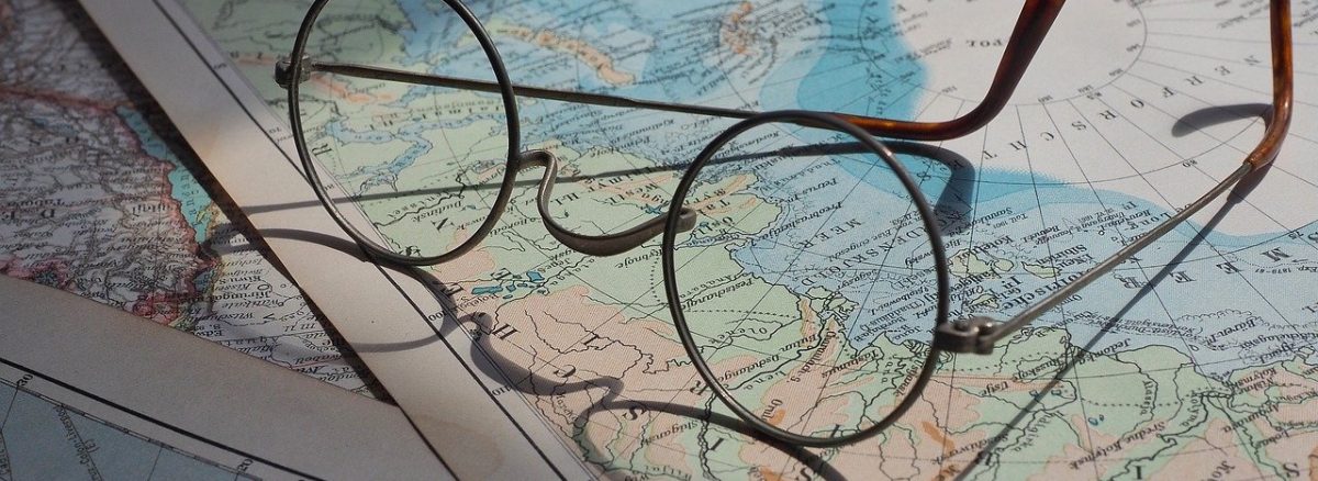 eyeglasses, world map, map